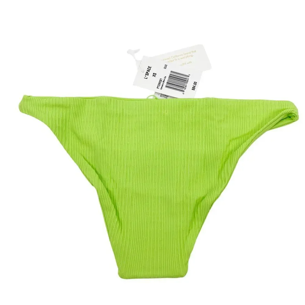 L*Space The Camacho Low RIse Bikini Bottoms Cucumber Green Size XS NEW with Tags